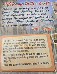 TICKET TO RIDE New York 60’s Days of Wonder Board Game 2-4 Players 8+ NEW/SEALED