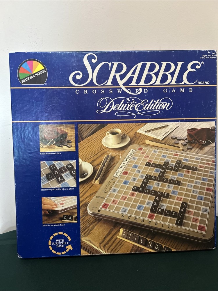 Scrabble Revolving Deluxe Edition 1987 Crossword Word Game Complete Puzzle Board