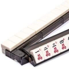 Modern Mahjong Racks with Built-in Pushers – Black – Set of 4