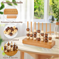 4 in a Row Game Wooden – 4 Connect in a Row Classic Strategy Game for Adults
