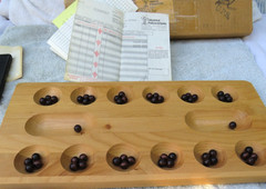 1977 Vintage Mancala 18+” by 8.5″ In Original Box Solid Wood