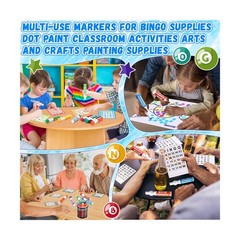 Crtiin 144 Mixed Colors Bingo Dauber Set Dot Markers