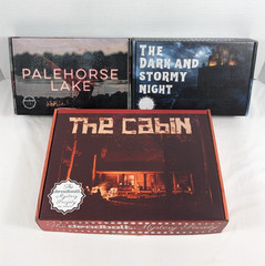 DEADBOLT MYSTERY SOCIETY Mystery Game Lot PALEHORSE STORMY CABIN Used COMPLETE