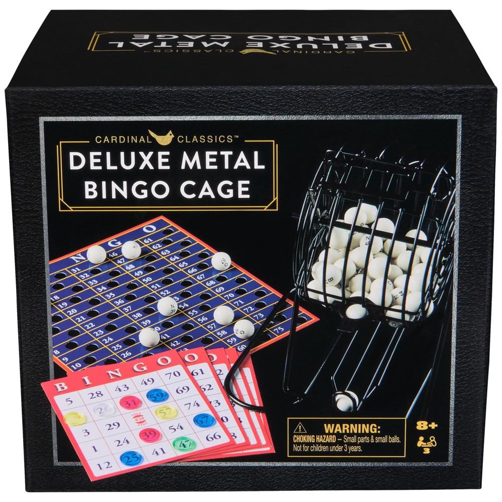 Bingo Game Cage Deluxe Metal Numbered Balls Cards Daubers Spin Master Games Ages