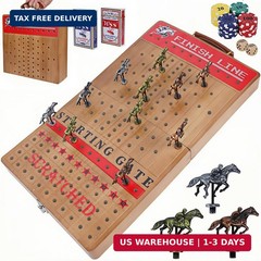 Glintoper Large 21″ Horse Racing Game, Horse Race Board Games with 11 Luxury Met