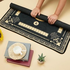 Black Mahjong Mat with Black Carrying Bag 31.5 x 31.5 Inches Multi Purpose Ga…