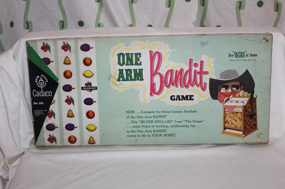Vintage Cadaco One Arm Bandit Las Vegas Casino Slot Board Game 1963 No. 251