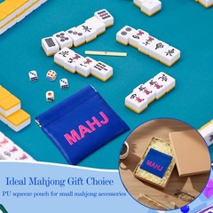 Mahjong Dice Bags 3.8 x 3.9 in PU Squeeze Mahjong Pouch Mini Dice Coin Tiles …