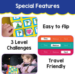 Memory Game for Kids Ages 3+ Years | Fun Matching Game – 12 Theme Cards & 3 Leve