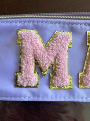 New Mahjong Tile Set Bag Pink Lilac Light Purple Clear with Gold Accents
