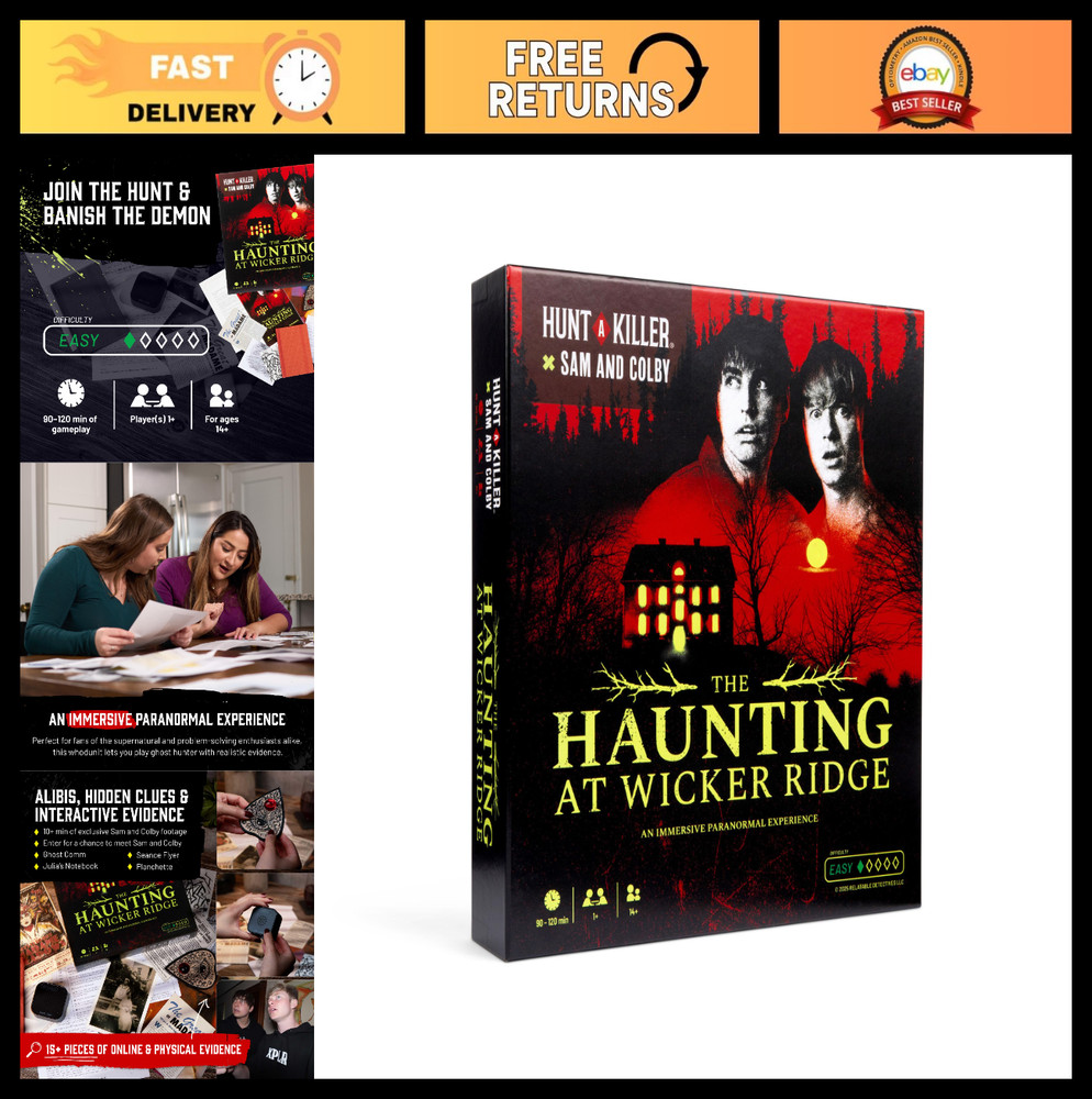 Immersive Ghost Hunting Board Game – The Haunting at Wicker Ridge, 90-120 Min, A
