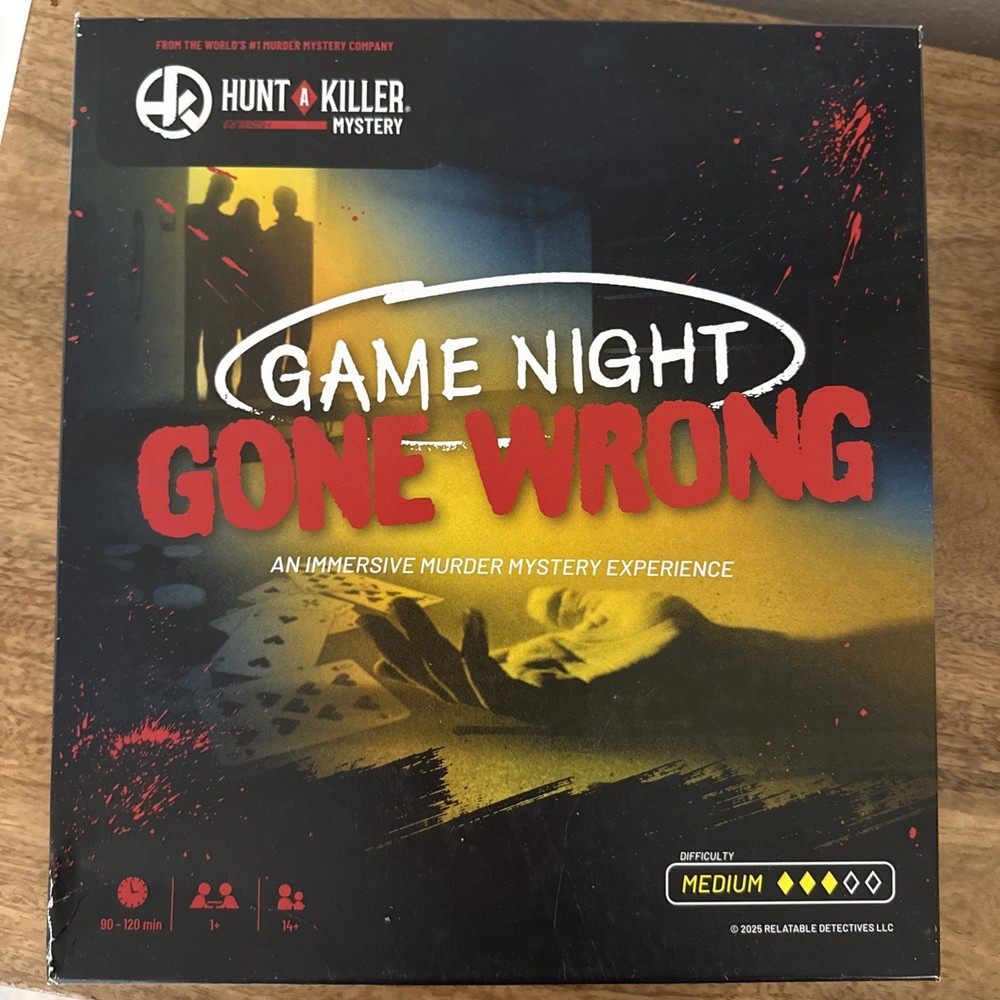 Hunt A Killer Game Night Gone Wrong Murder Mystery Board Game 2023 Immersive 2+