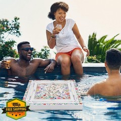 MinFyberd 19×19″ Mahjong Pool Floating Game Table Floral