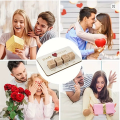 4PCS Date Night Dice Game for Couples Wooden Romantic Anniversary Gift