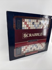 Scrabble Luxury Edition Rotating Wooden Board Game Winning Solutions – Brand New
