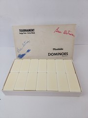 Puremco Tournament Marblelike Dominoes #1632 Large Face Extra Thick Made in USA.