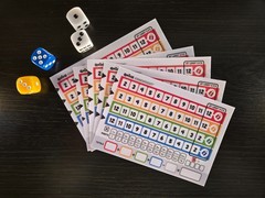 Qwixx – 5 Reusable Laminated Dry-Erase Score Sheets, Double Sided, authentic!