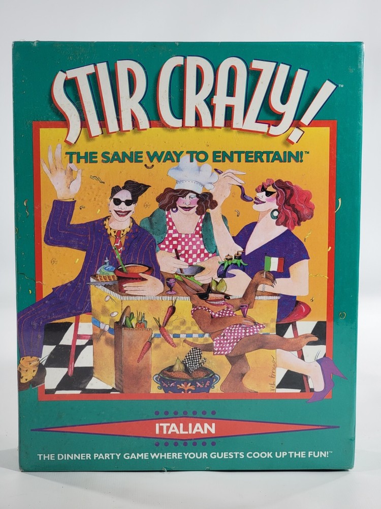 Stir Crazy! Italian The Sane Way to Entertain Dinner Party Game Vintage 1996 New