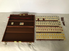 Vintage Rummy-Galore Rummikub made in Taiwan faux leather case missing pieces