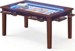 63″ ×39“ Board Game Table W/ Removable Top Solid Wood Dining/Gaming Table