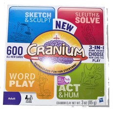 NEW Sealed Cranium 3-in-1 Board Game Hasbro 2009 Adult Party Game 600 Cards