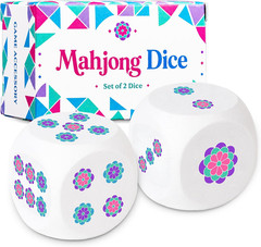 2Pcs Mahjong Dice 20mm, Wooden Dice for Mahjong, Mah Jongg Gifts for Women, Mah