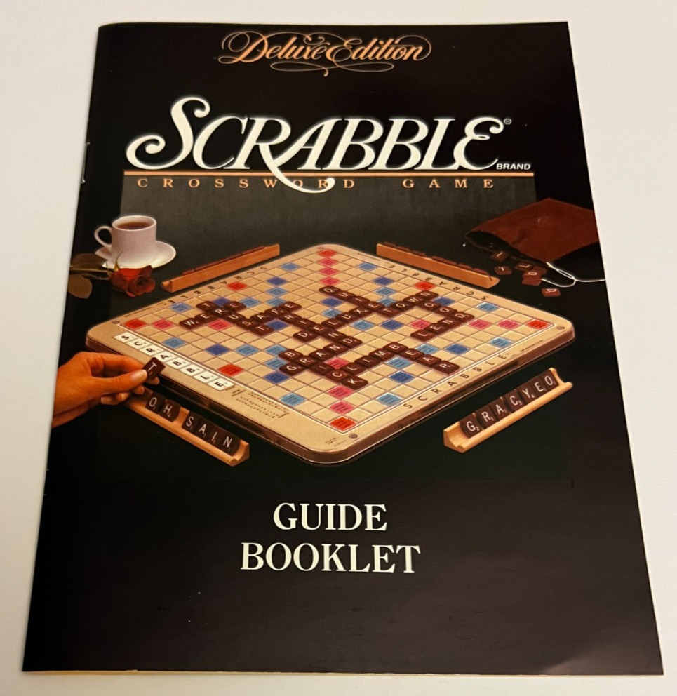 1989 Scrabble Deluxe Edition Board Game Instruction Manual Guide Booklet Only