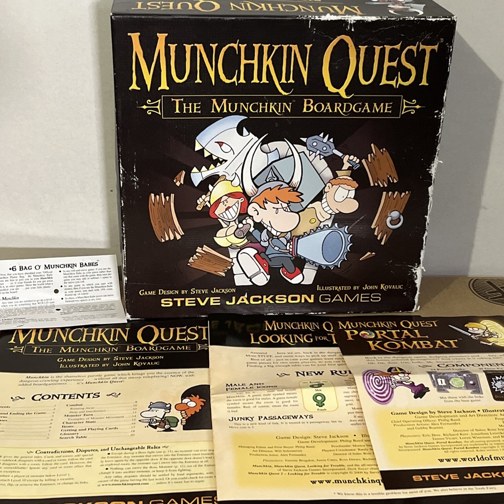 4 In 1 Munchkin Quest + Portal Kombat + Looking For Trouble & Zombies Expansions