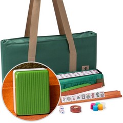 Yellow Mountain Imports American Mahjong Set, 21.7 X 10.6 X 3 Inches, Green
