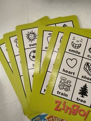 Zingo! Bingo with a Zing Thinkfun ages 4+ 2-6 plyrs ’09 complete box has damage
