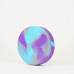 FanRoll by Metallic Dice Games Silicone Round Dice Case: Purple/Gray/Light Blue,