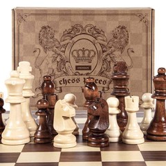 Large Weighted Wood Chess Pieces, 3.5 Inch King, Pieces Only, No Board