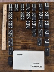 Vintage Set of Puremco No. 616 Standard Marblelike Dominoes Black