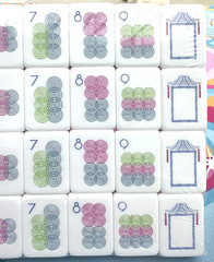 LUMINAIRE PURPLE 4 Layer Acrylic Mahjong Tiles American Set 160 Tiles US SELLER!