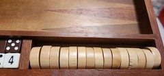 Solid Wood Backgammon Game Varnished Folding Board Set Complete EUC
