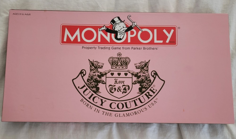 Monopoly Juicy Couture Edition Complete Board Game 2007 Luxury Tokens Hasbro EUC