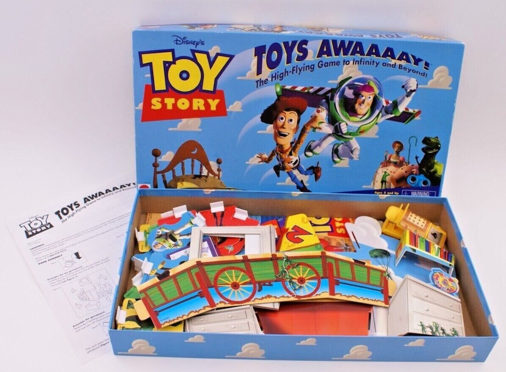 VINTAGE 1996 TOY STORY TOYS AWAAAAY BOARD GAME – MATTEL #41131 – COMPLETE
