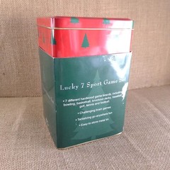 Lucky 7 Sport Game Set Wooden Peg Games In Christmas Tin Fun All Ages C-2088