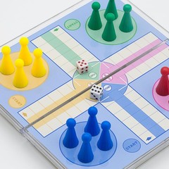 6″ Compact Ludo Game Set – Magnetic Folding Board for Family Travel Enjoyment