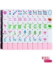 HYZYey 160 Acrylic Engraved Mahjong Tile Set American Mah Jongg Game Tiles wi…