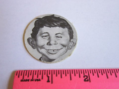 Vintage POG Alfred E. Newman Milkcap Maker SINGLE Cardboard Collectible FreeShip