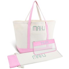 Sunnymove 3 Pcs Empty Mahjong Canvas Bag Gift Embroidered American Mahjong Set