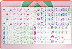 Vibrant Layered Mahjong Tiles Full American Style Set of 160 Tiles Crystal Red