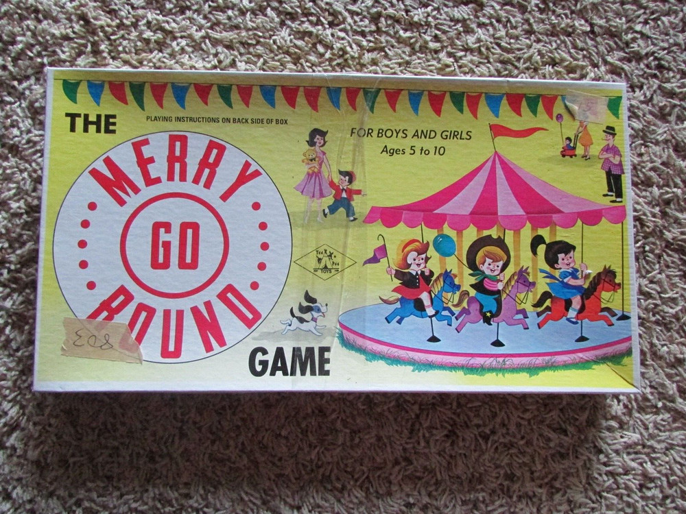 Vintage The Merry Go Round Game #403 Tee Pee Toys unpunched