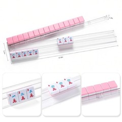 American Mahjong Tiles Clear Mahjong Rack Set with 4 Storage Pushers