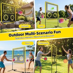 5-in-1 Indoor & Outdoor Multi-Sport Set with Net for Pickleball, Badminton, T…