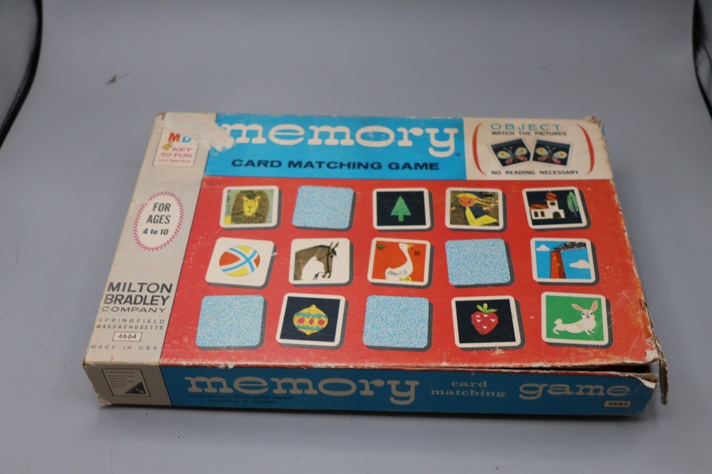 THE ORIGINAL MEMORY GAME VTG Milton Bradley 1986 All 72 Cards w/ Instructions