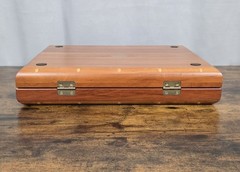1999 NOBLE GAMES Limited Edition DAVID RIPLEY 66/250 Leather & Wood Backgammon!