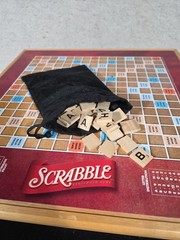 Monopoly Scrabble +4 Classic Games Solid Wood Cabinet Some Parts Sealed Unused