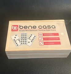 Bene Casa Dominoes Set -Double Nine – 55 pc – Sealed wooden box